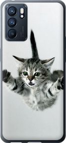 Чехол на Oppo Reno6 5G Летящий котёнок "2322u-2651-17620"