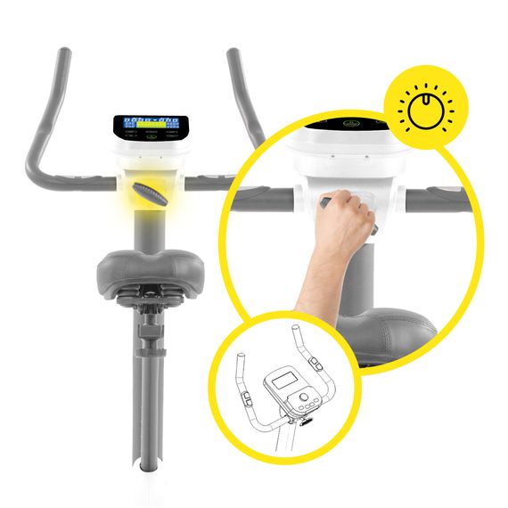 Велотренажер електромагнітний Cornix Amber White/Grey | Зображення 9