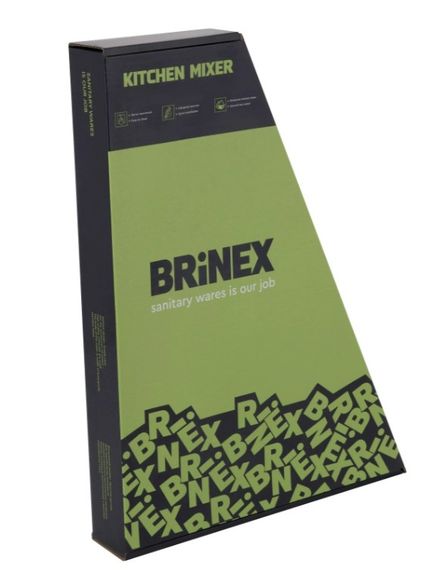 Змішувач для кухні Brinex Pure 015F U-образний Black Matt BRIPUR015FBLM | Зображення 1