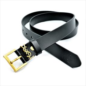 Жіночий шкіряний ремінь Yves Saint Laurent колір чорний brnd-28mm-tur-01