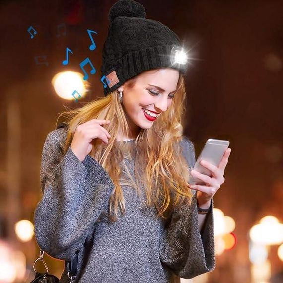 Беспроводная музыкальная шапка Powcan с Bluetooth 5.0 и светодиодной подсветкой | Зображення 6