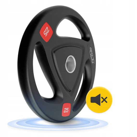 Диск олімпійський 4FIZJO 1 x 25 кг 51 мм металевий, прогумований Black (P-5905973401302) | Зображення 7