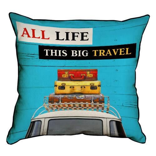 Подушка с мешковины All life this big travel 45x45 см (45PHB_VOL007_WH)