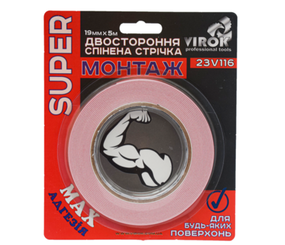 Стричка 2-стороння спинена VIROK Moment Fix: 19 мм х 5 м VR-23V116