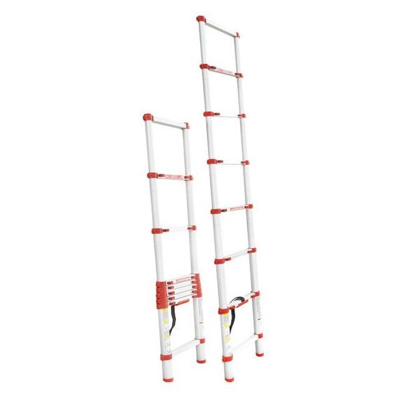 Драбина з алюмінію, телескопічна 8 сход., 2,5 м INTERTOOL LT-3026 | Зображення 1