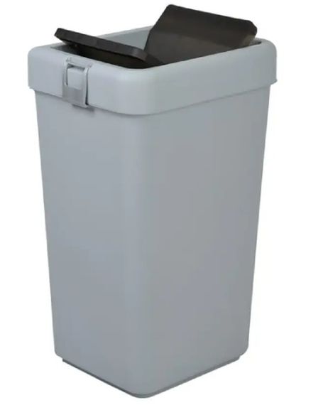 Відро для сміття Motek на 40 л з поворотною кришкою 35х28х59 см Сіре (COB-412) | Зображення 1