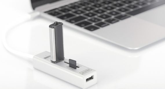 Концентратор DIGITUS USB 2.0 (AF/Type-C) OTG (кардридер+USBx2) (DA-70243) | Зображення 2
