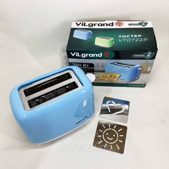 Тостер для дома и офиса VILGRAND, Электрический тостер для поджаривания хлеба Тостерница кухни PU-89 | Зображення 2