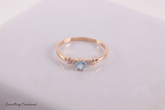 Кольцо из красного золота с топазом 21.5 | Зображення 4