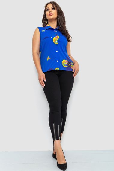 Блуза без рукавів з принтом, колір синій, 102R068-6 | Зображення 1