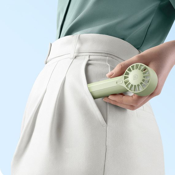 Портативный вентилятор Usams ZB288 Handheld mini fan 1200 mAh Green | Зображення 6