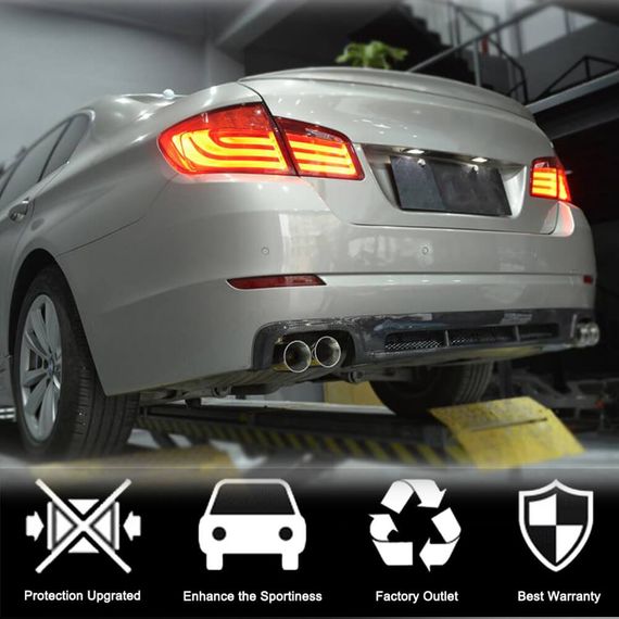 Дифузор заднього бампера (для F10 Base 2010-2013, Карбон) для BMW 5 серія F-10/11/07 рр | Зображення 1