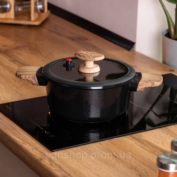 Алюмінієва каструля з керамічним покриттям антипригарним 2.5 л Ø 20 см чорний MGC HP-4-452B | Зображення 4