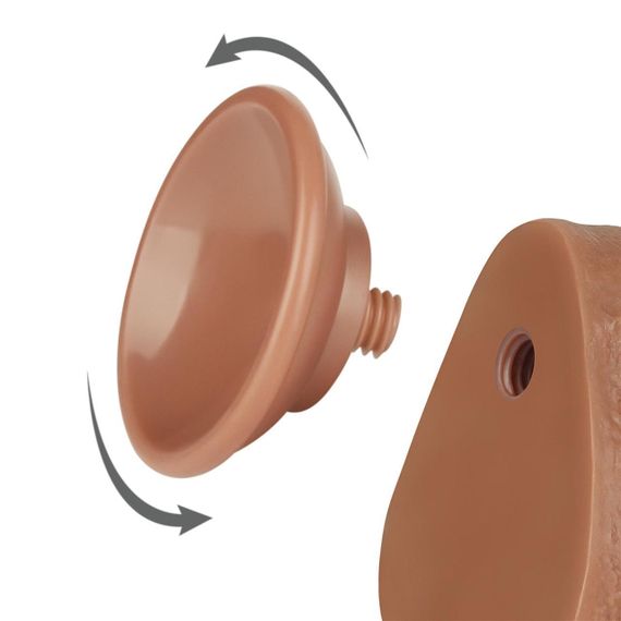 Фалоімітатор з мошонкою 8.5'' Sliding Skin Dual Layer Dong Brown Sex Aura | Зображення 5