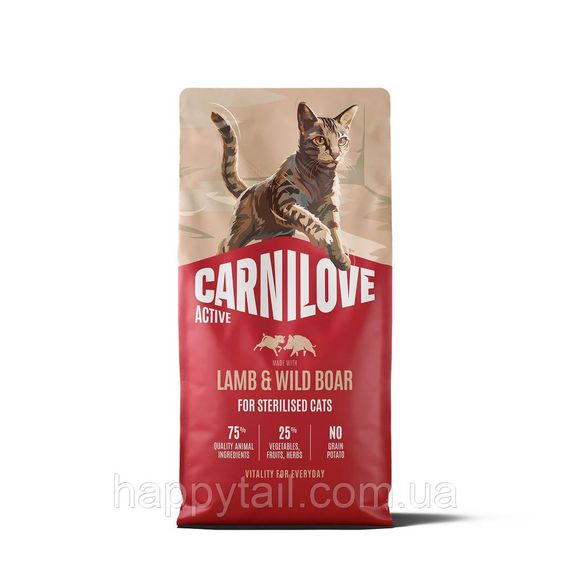 Беззерновой сухой корм Carnilove Sterilised Lamb & Wild Boar для кастрированных кошек ягненок и кабан 6 кг