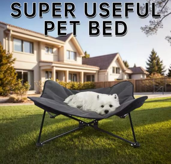 Большая Лежанка Кровать на Ножках 90*90 см Для Крупных Собак Переносной Гамак Для Дома Улицы и Путешествий Для Животных до 40 кг | Зображення 4