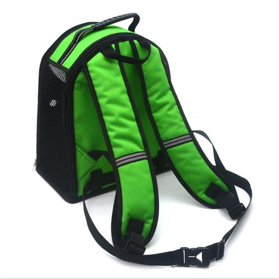 Рюкзак для переноски котів і собак Zoo-hunt Лоренс салатовий №1 21х32х35 см | Зображення 2