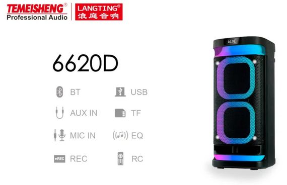 Бездротова Bluetooth колонка Temeisheng 6620D з двома мікрофонами для караоке (45706-_4056) | Зображення 2