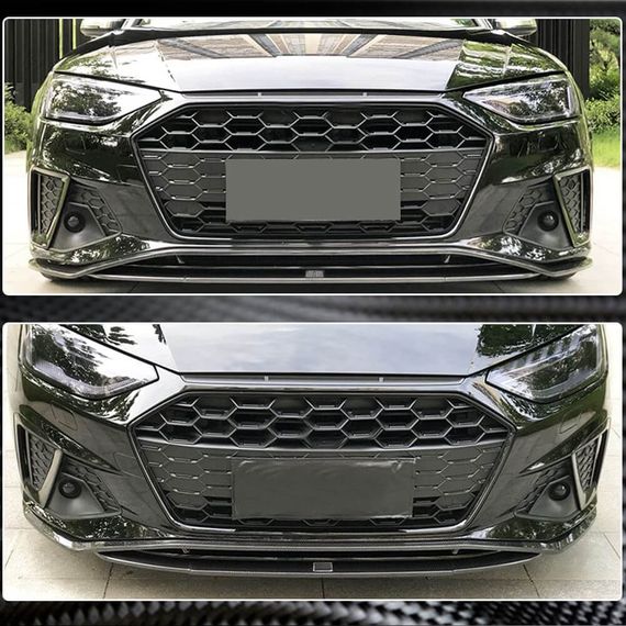 Накладка на передний бампер Lip V2 (для S-Line SD 2019-2024, Карбон) для Ауди A4 B9 | Зображення 3