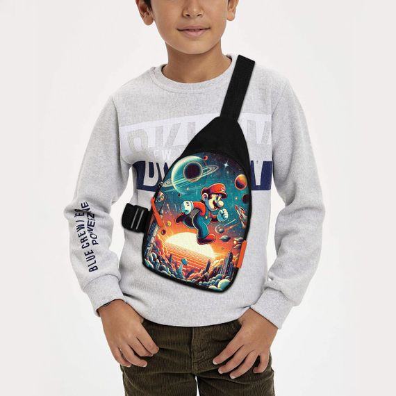 Сумка через плече дитяча Супер Маріо 29х17 см сумка слінг для хлопчика (02190)