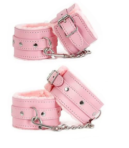Набір БДСМ «Love caresses» колір рожевий, наручники, окови, конектор sexstyle | Зображення 3