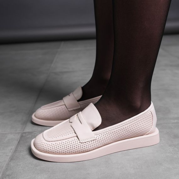 Лоферы женские Fashion Harris 3590 39 размер 25 см Бежевый | Зображення 5