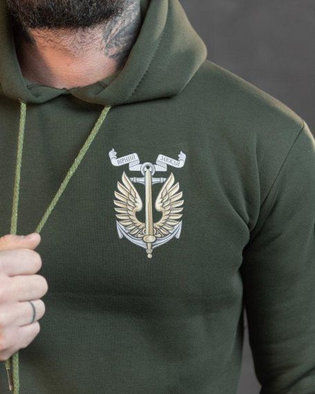 Худи CELEO на флисе  Вірний завжди олива ВТ7987 | Зображення 5