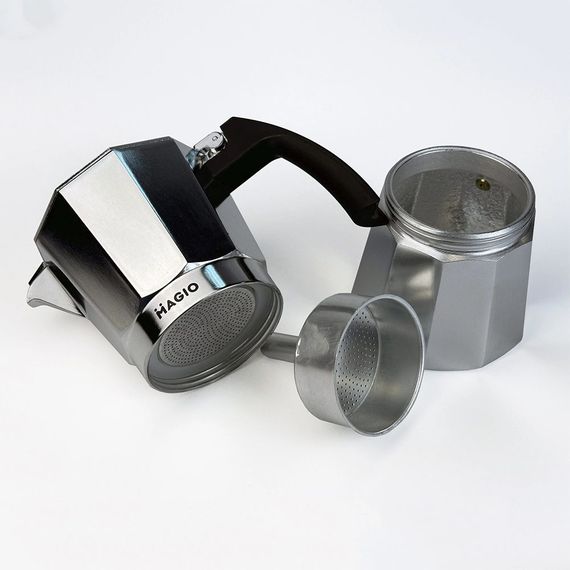 Гейзерная кофеварка Magio MG-1003 450 мл, кофеварка для индукционной плиты, гейзер для кофе | Зображення 2