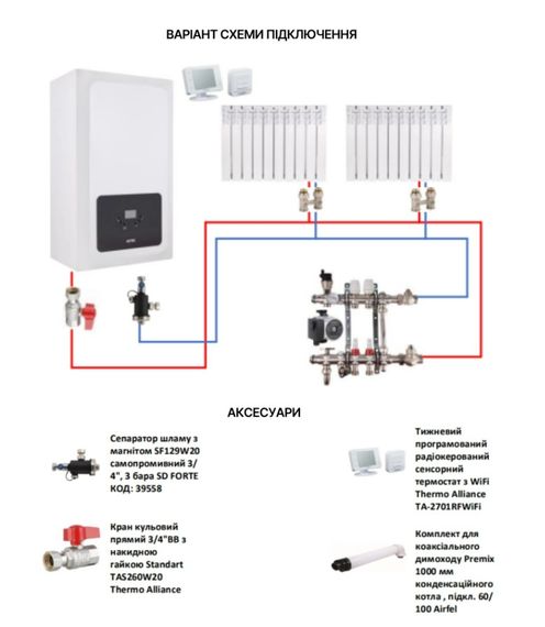Котел газовий Airfel Optimum Premix 23 кВт двухконтурний (два теплообмінники) конденсаційний, навісний A2CPX023EARU | Зображення 9