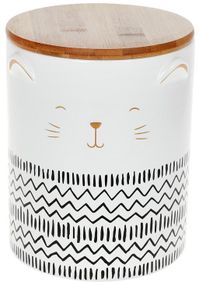 Банка "The Cat" для сипучих продуктів 1200мл, біла кераміка