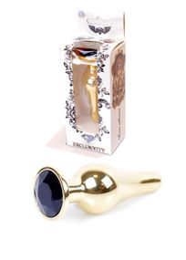Анальна пробка B - Series HeavyFun Jawellery Gold, чорна