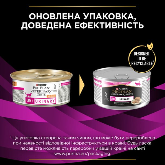 Вологий лікувальний корм Purina Pro Plan Veterinary Diets для кішок із сечокам'яною хворобою з індичкою 24шт*195 г