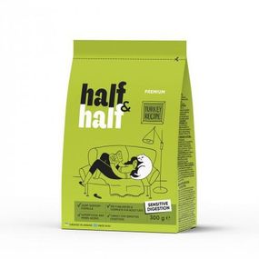 Сухий корм Half&Half для кішок з чутливим травленням, з індичкою, 300 г