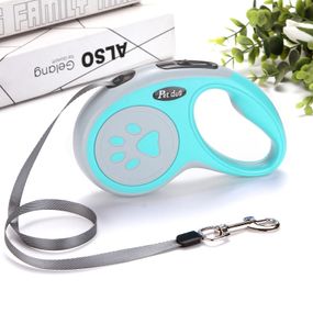 Поводок-рулетка для собак голубая 5м  до 15 кг