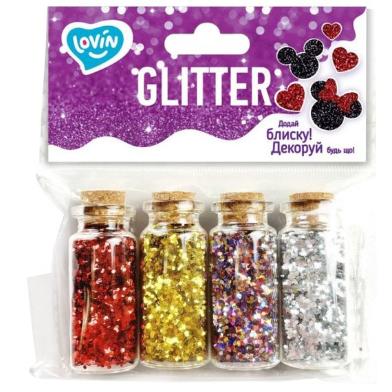 Набор для творчества "Глиттер для декорирования" 90019, 4 цвета