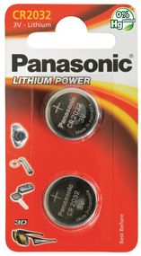 Батарейка Panasonic литиевая CR2032 блистер, 2 шт. (CR-2032EL/2B)
