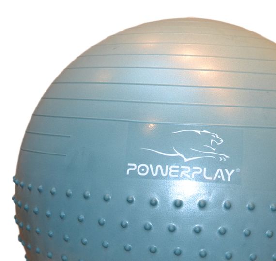М'яч для фітнесу (фітбол) напівмасажний PowerPlay 4003 Ø65 cm Gymball  Зелений + помпа | Зображення 8