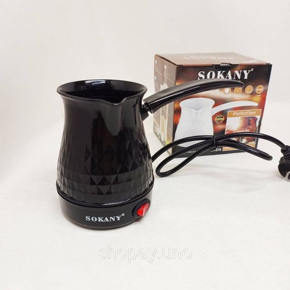 Электрическая турка Sokany SK-219 500мл 500Вт для кофе Black MY-55 | Зображення 1