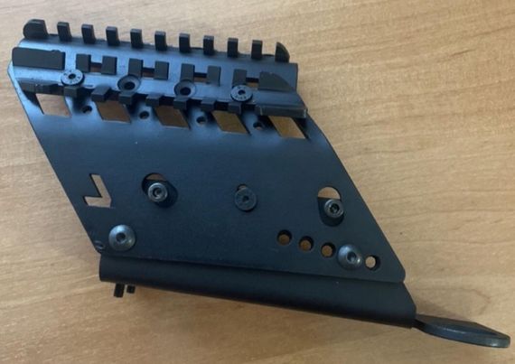 Кронштейн для АК 47/74 АКМ з двома планками пікатіні 110 мм додатково кріплення 45 градусів та антабка чорний