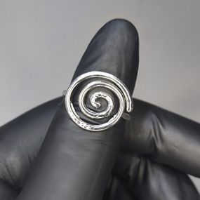 Кольцо #68 для фото ногтей (маникюра) цвет серебро