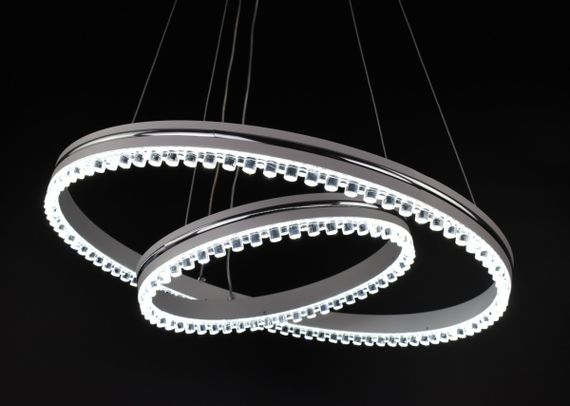 Люстра світлодіодна підвісна LED світильник для квартири на стелю лед з пультом 26057 Білий 40-120х50х50 см. | Зображення 5