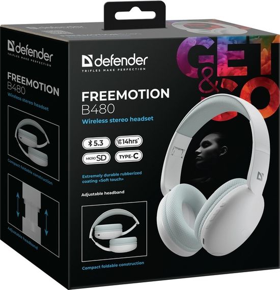 Гарнітура Defender FreeMotion B480 Bluetooth White (63480) | Зображення 8