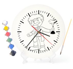 Дитячий набір для творчості годинник розмальовка Урок хімії 30 см (Г0205)