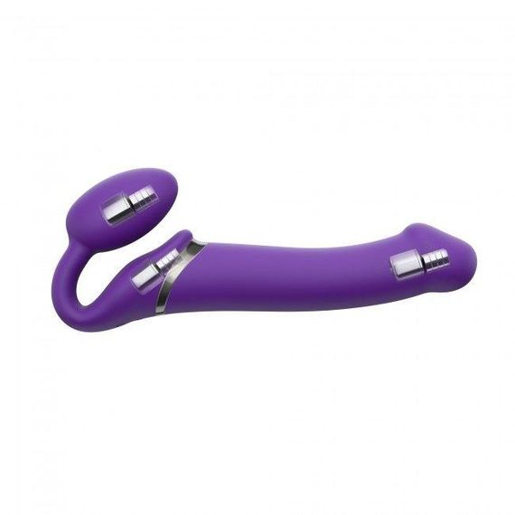 Безремінний страпон з вібрацією Strap-On-Me Vibrating Violet L, діам. 3,7 см, пульт ДК, регульований sexstyle | Зображення 3