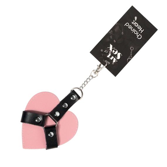 Брелок на карабине для ключей Art of Sex Chained Heart, Розовый sexstyle | Зображення 1