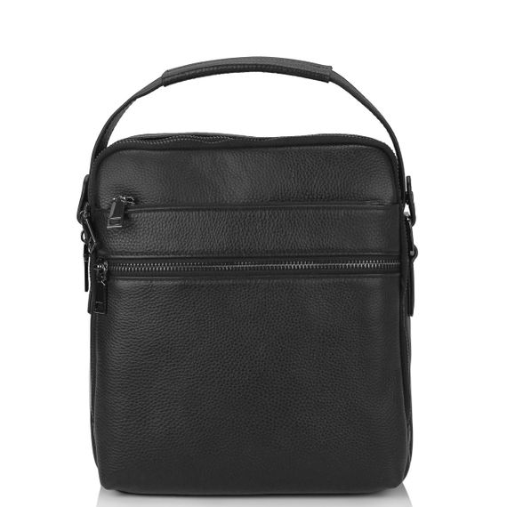 Мужская кожаная сумка Tiding Bag 412072 Черная | Зображення 5