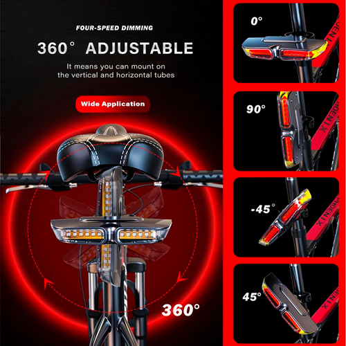 Задній габаритний велоліхтар з поворотами XA-817, дистанційний пульт, ЗП Type-C, АКБ CR2032 | Зображення 3