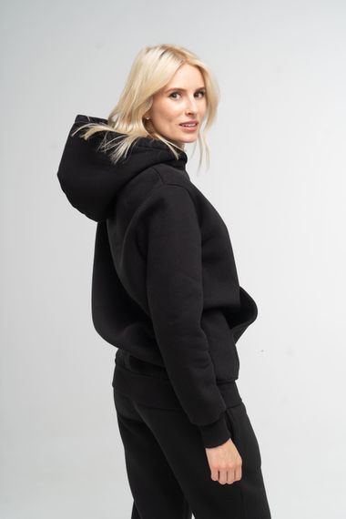 Худі жіночий утеплений чорного кольору, 2XL | Зображення 1