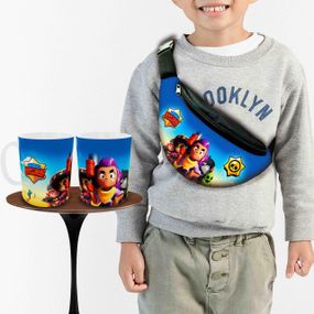 Подарунковий набір: Сумка-бананка + Кружка Бравл Старс дитячий, для хлопчика (00260)