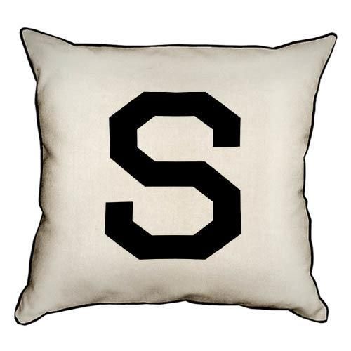 Подушка с мешковины Letter S 45x45 см (45PHB_ABC037_WH)